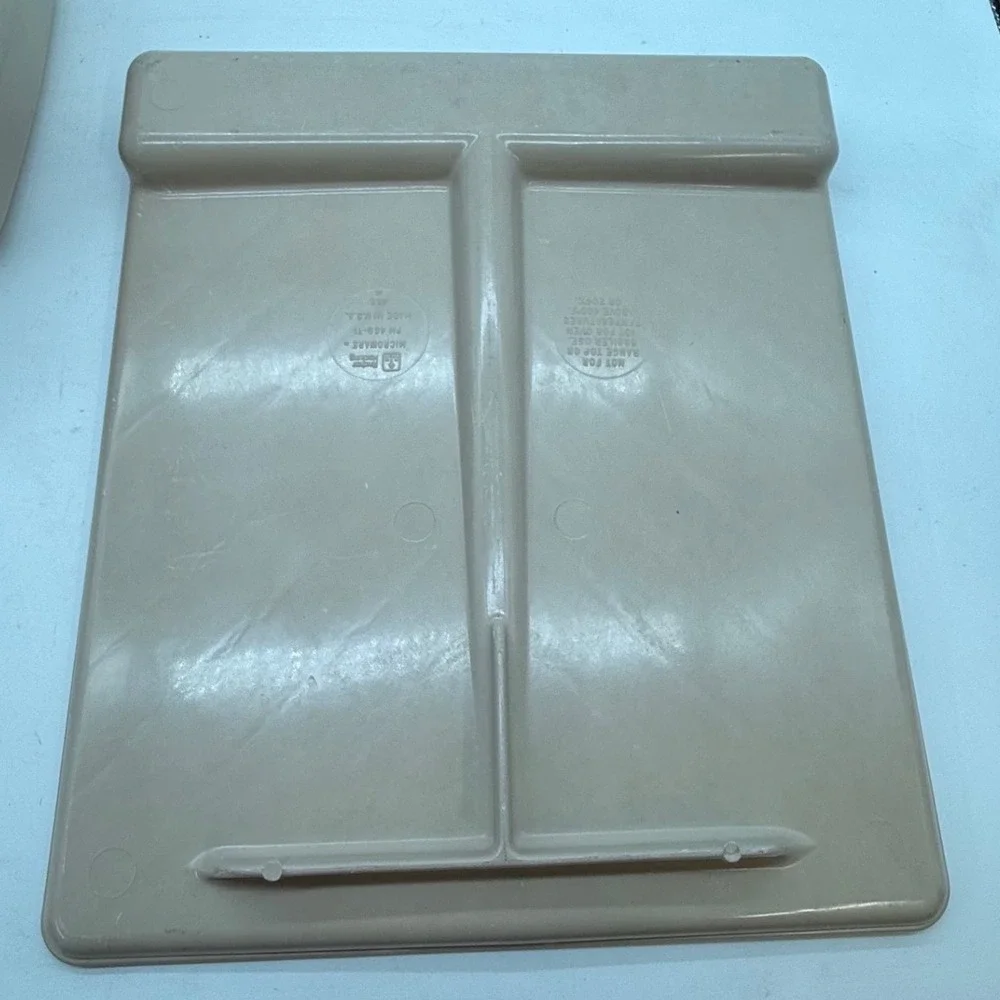 Anchor Hocking Microware Tan 5 Piece Set Grill Pan‎ Divided Trays PM 469-T1 USA